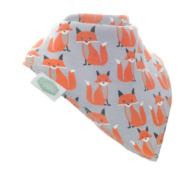 Fun absorbent baby bandana - Foxes
