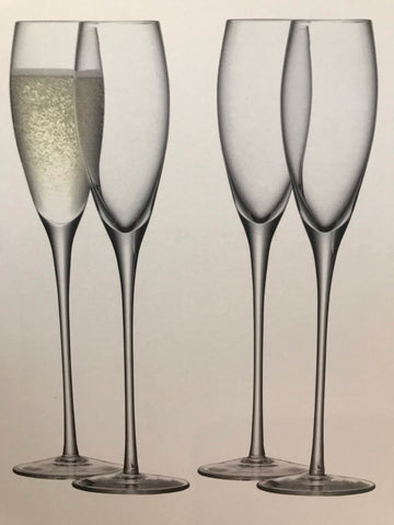 cadeauxwells - Set of 4 Champagne Flutes - LSA - Glassware