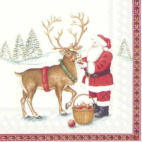 Cocktail Napkins – Santa & Deer