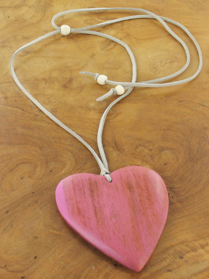 Suede Necklace with Heart Pendant