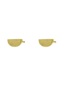 Gold Semi Circle Stud Earrings