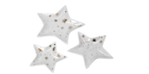 Gold/White Ceramic Star Trinket Plate
