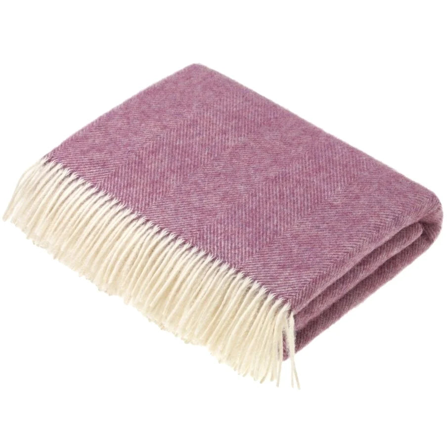 Bronte Herringbone Shetland Throw - Pink