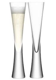 Set of two Clear Moya Champagne Flutes