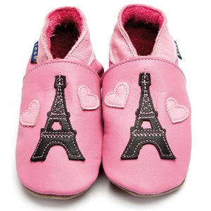 Inch Blue Baby Shoes - Eiffel Tower Rose Pink