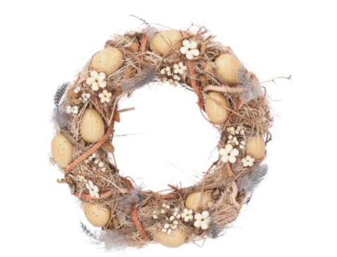 Easter Wreath - Twig, Feather, Egg
