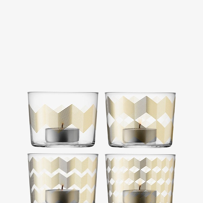 Chevron Tealight Holders- 4 assorted