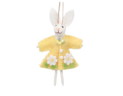 Wool Mix Bunny in Yellow Dress Decoration