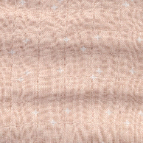 Muslin Square - Dusky Pink Stars