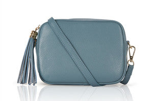 Leather Crossbody Bag - Denim Blue