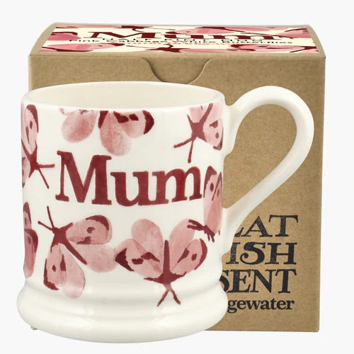 Emma Bridgewater Pink Cabbage White Butterfly ‘Mum’ 1/2 Pint Mug Boxed