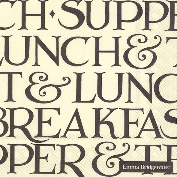 Lunch Napkins - Emma Bridgewater Black Toast