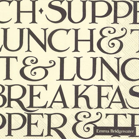 Lunch Napkins - Emma Bridgewater Black Toast
