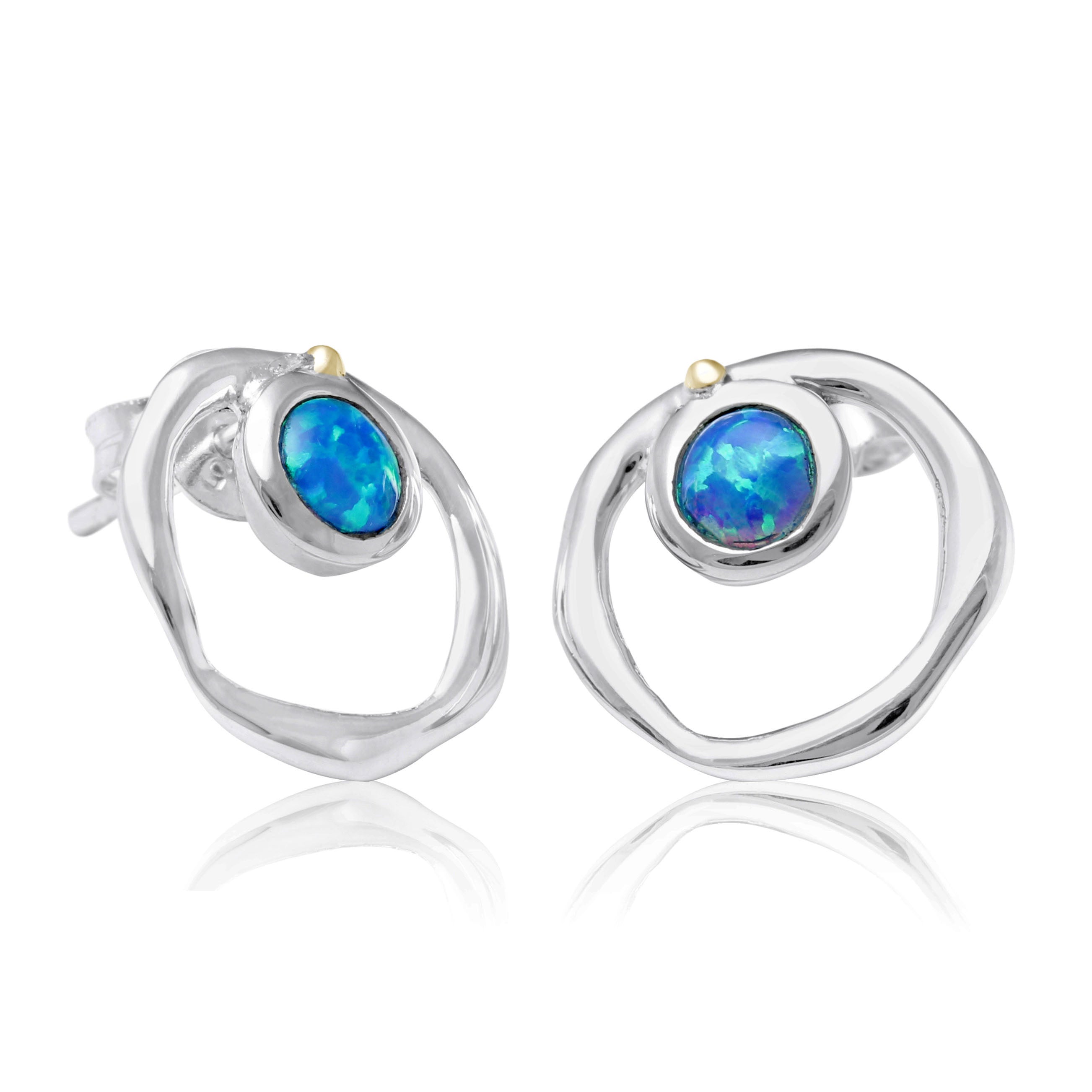 Vibrant Blue Opalite & Sterling Silver Earrings
