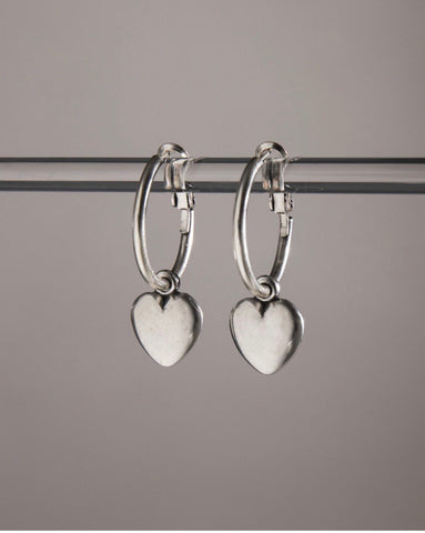 Chunky Mini Heart Hoop Earrings by Danon