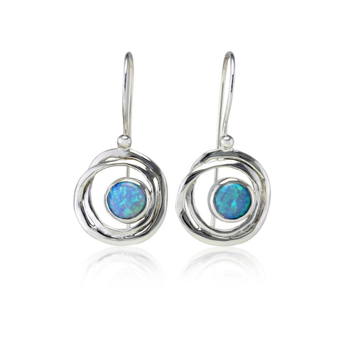 Blue Opalite & Sterling Silver Earrings