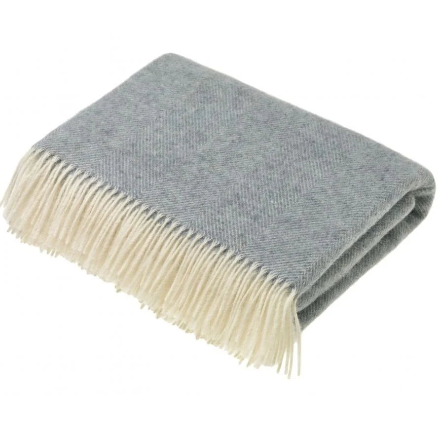 Bronte Herringbone Shetland Throw - Duck Egg