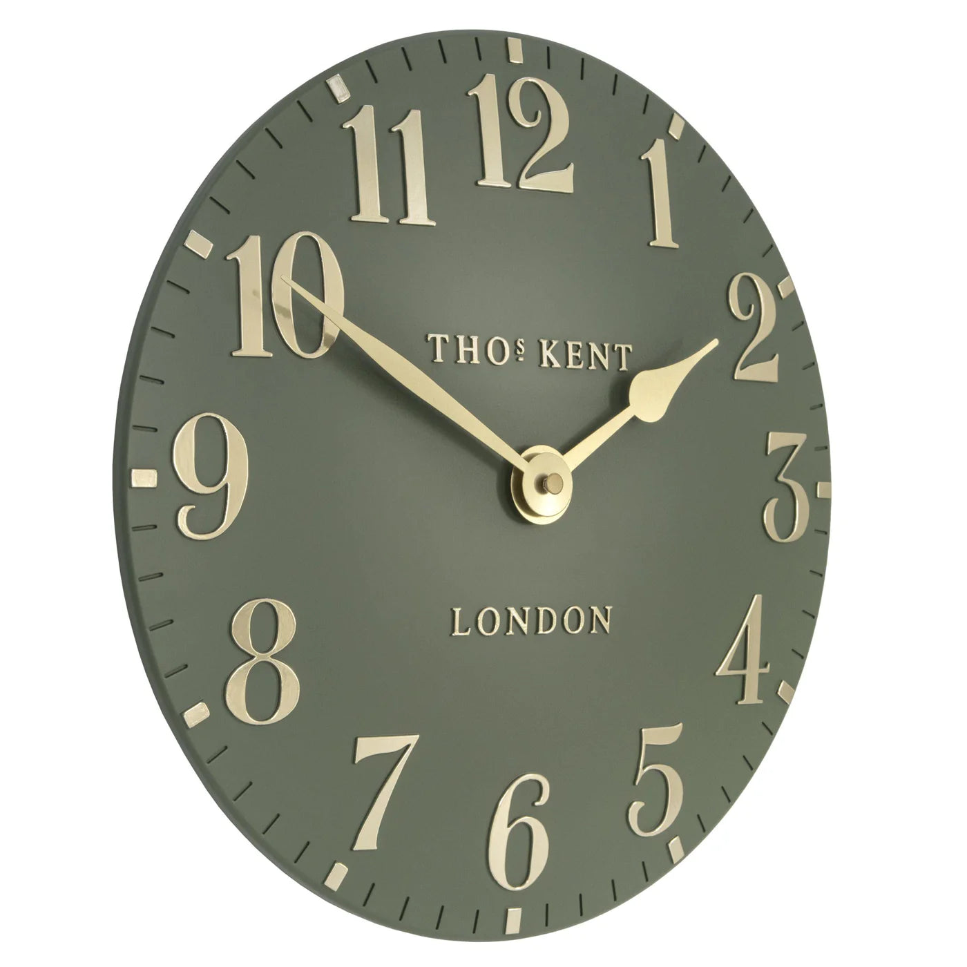 12" Arabic Wall Clock - Lichen Green