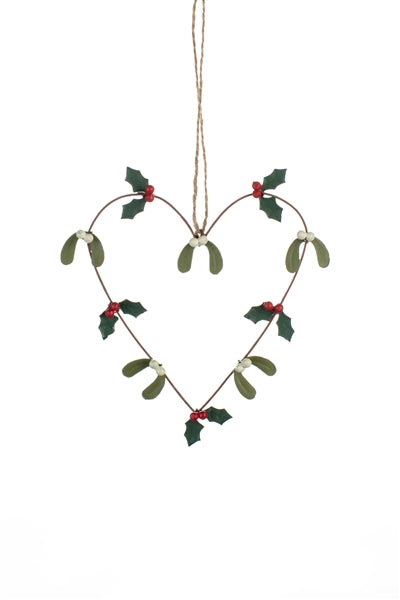 Holly & Mistletoe Heart