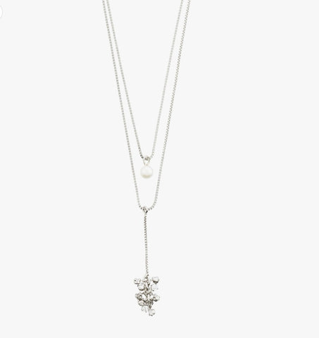 Jolene Crystal & Pearl Necklace by Pilgrim