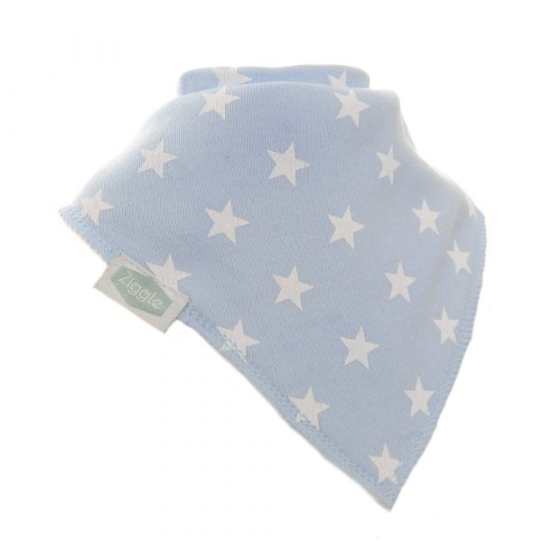 Fun absorbent baby bandana - Blue with White Stars