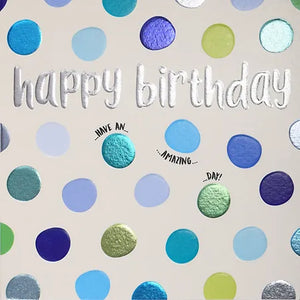 Happy Birthday – Blue Polka Dots