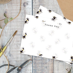 Bumblebees - Set of 6 Thank You Cards