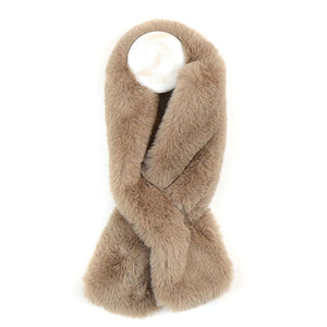 Faux Fur Short Pull - Taupe