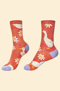 Ankle Socks - Ducks Orange