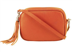 Leather Crossbody Bag - Burnt Orange