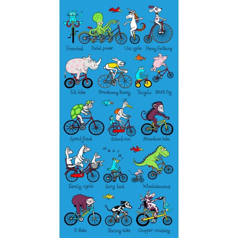 Towel - Animals on Bikes