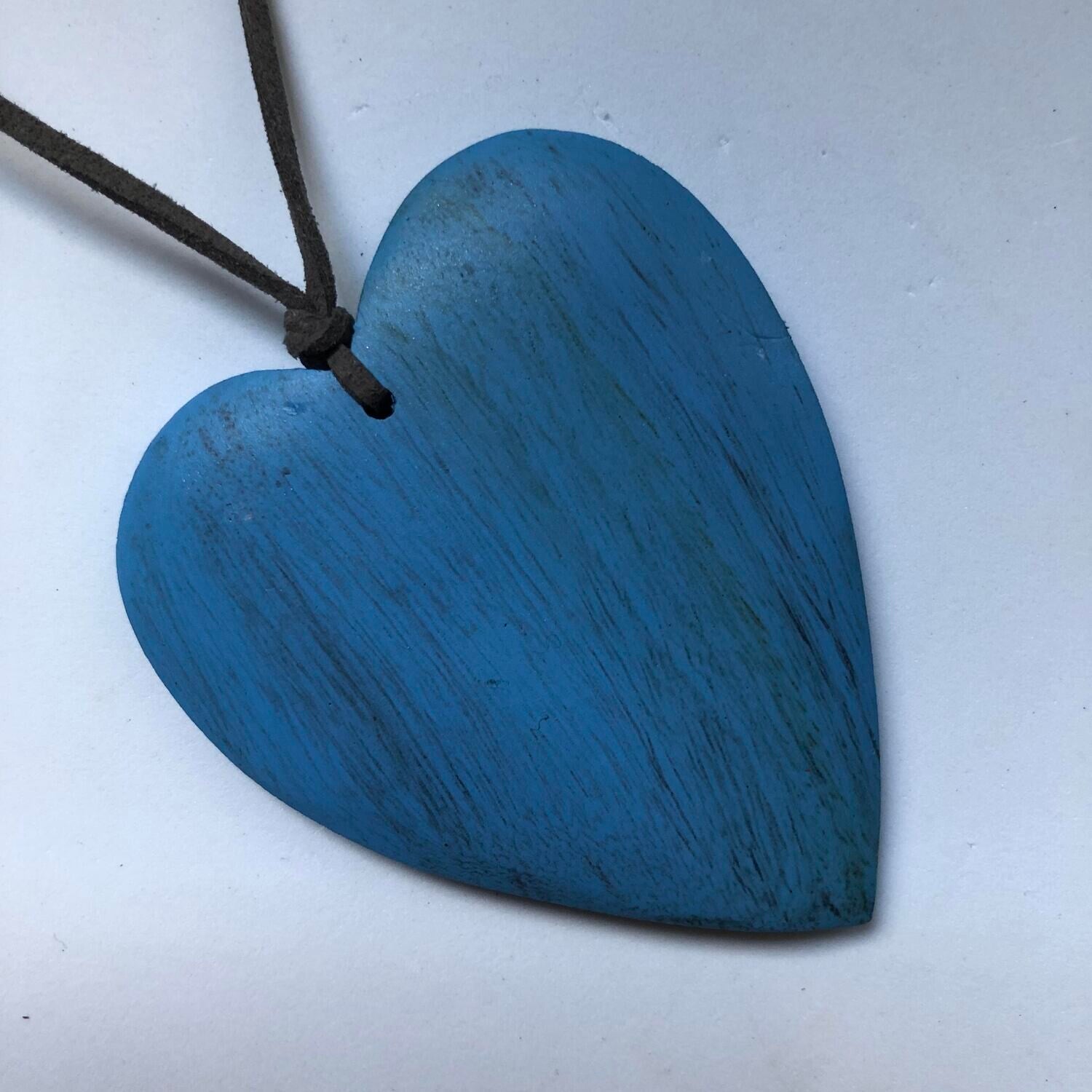 Suede Necklace with Heart Pendant