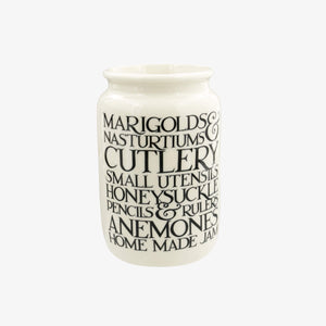 Black Toast Marigolds & Nasturtiums Oversized Jam Jar