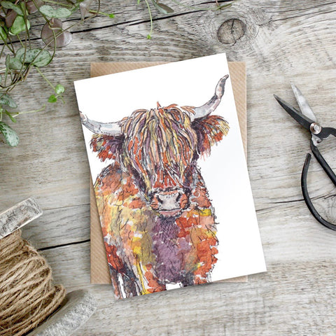 Pure Art - Highland Cow card