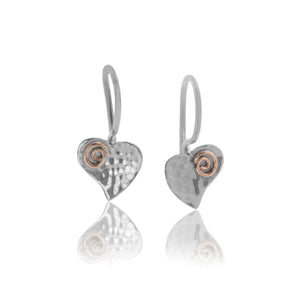 Silver Heart with Gold Detail Earrings