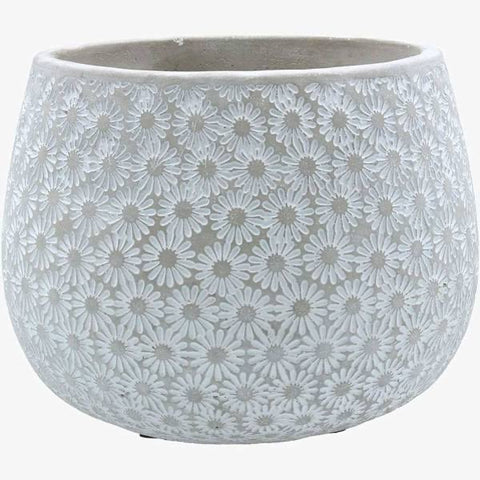 Daisy Stone Effect Plant Pot Cover - Large