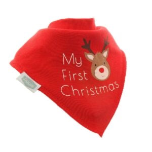 Fun absorbent baby bandana - My First Christmas Reindeer Bib
