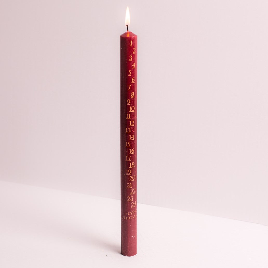 cadeauxwells - Red Advent Candle 7/8” x 12” - St Eval Candles - Candles
